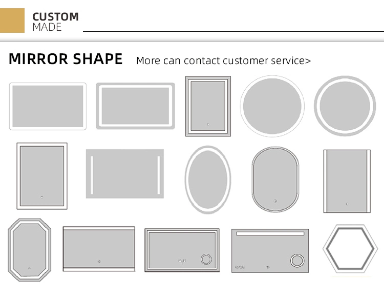 Hotel Project Bluetooth Speaker LED Smart Bathroom Mirror with Antifog and IR Sensor Switch