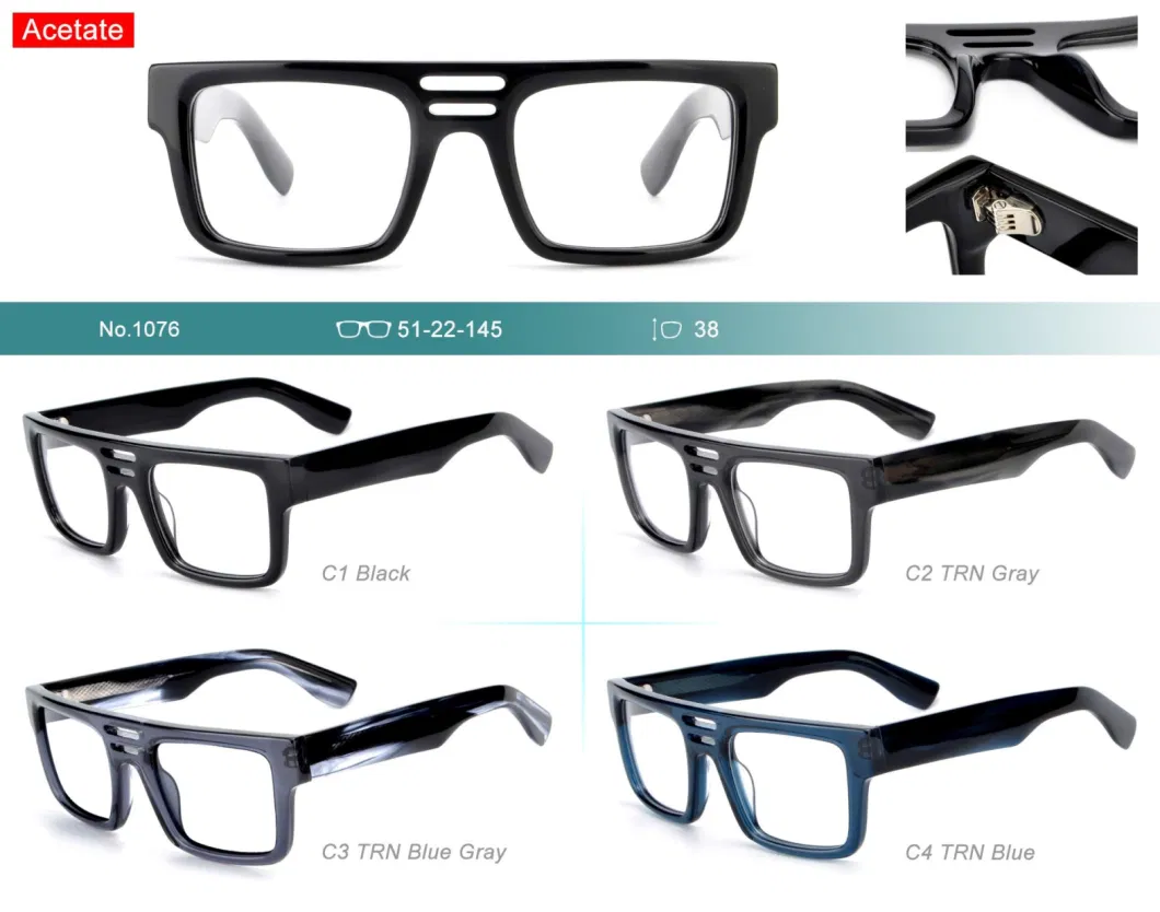 Design Brand Square for Men Fashion Custom Eyewear Acetate Optical Frames